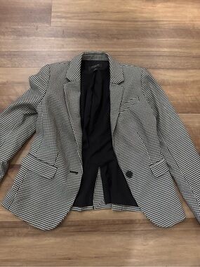 Ann Taylor Petite Houndstooth Blazer - Black & White